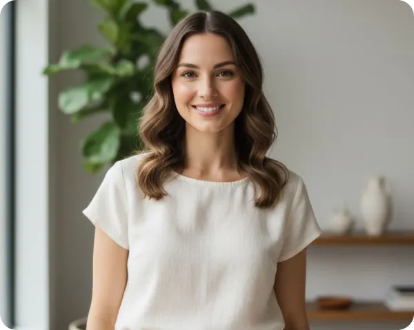 a woman smiling at camera