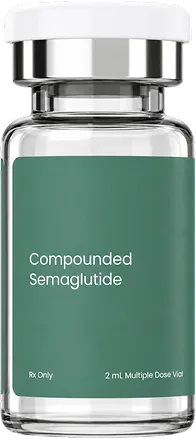 a clear container with a green label