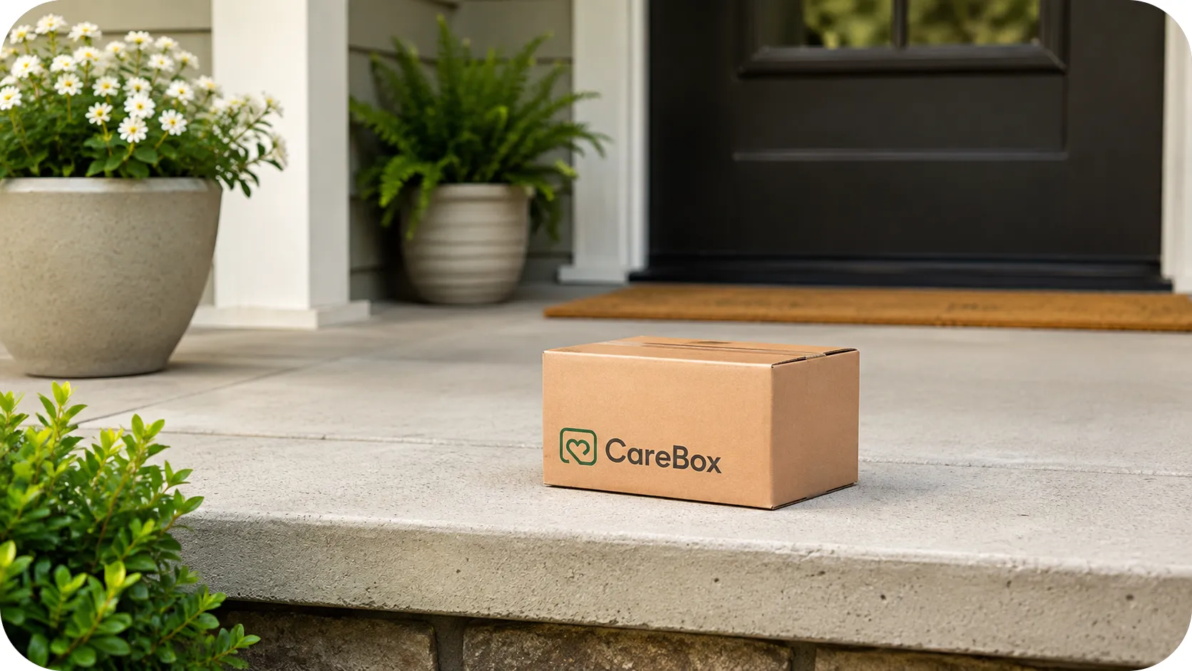 a box on a porch