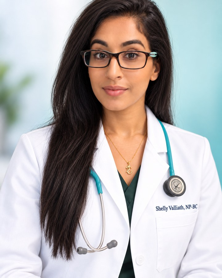 Shelly Valliath, NP-BC, a licensed nurse practitioner