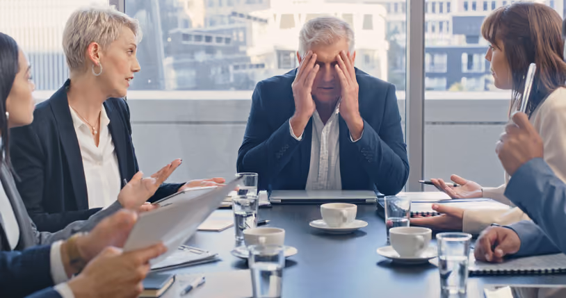 Leadership meeting without dedicated executive technology oversight.