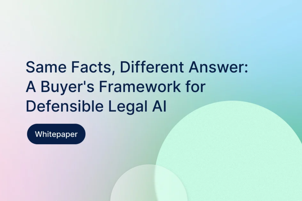 Same facts, different answer: a buyer's framework for defensible legal AI, Neota Logic whitepaper cover