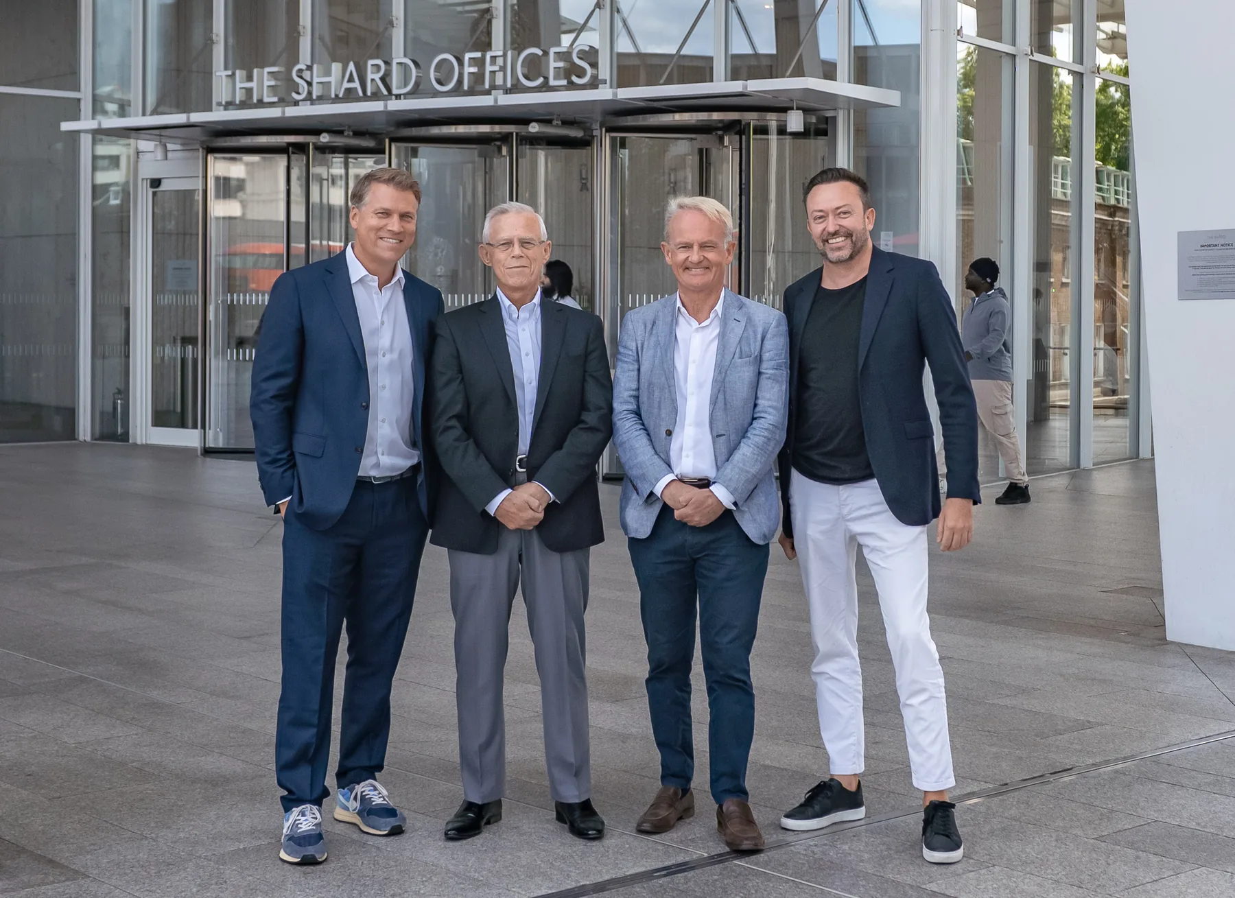 The team of The Principals Group outside The Shard offices in London.