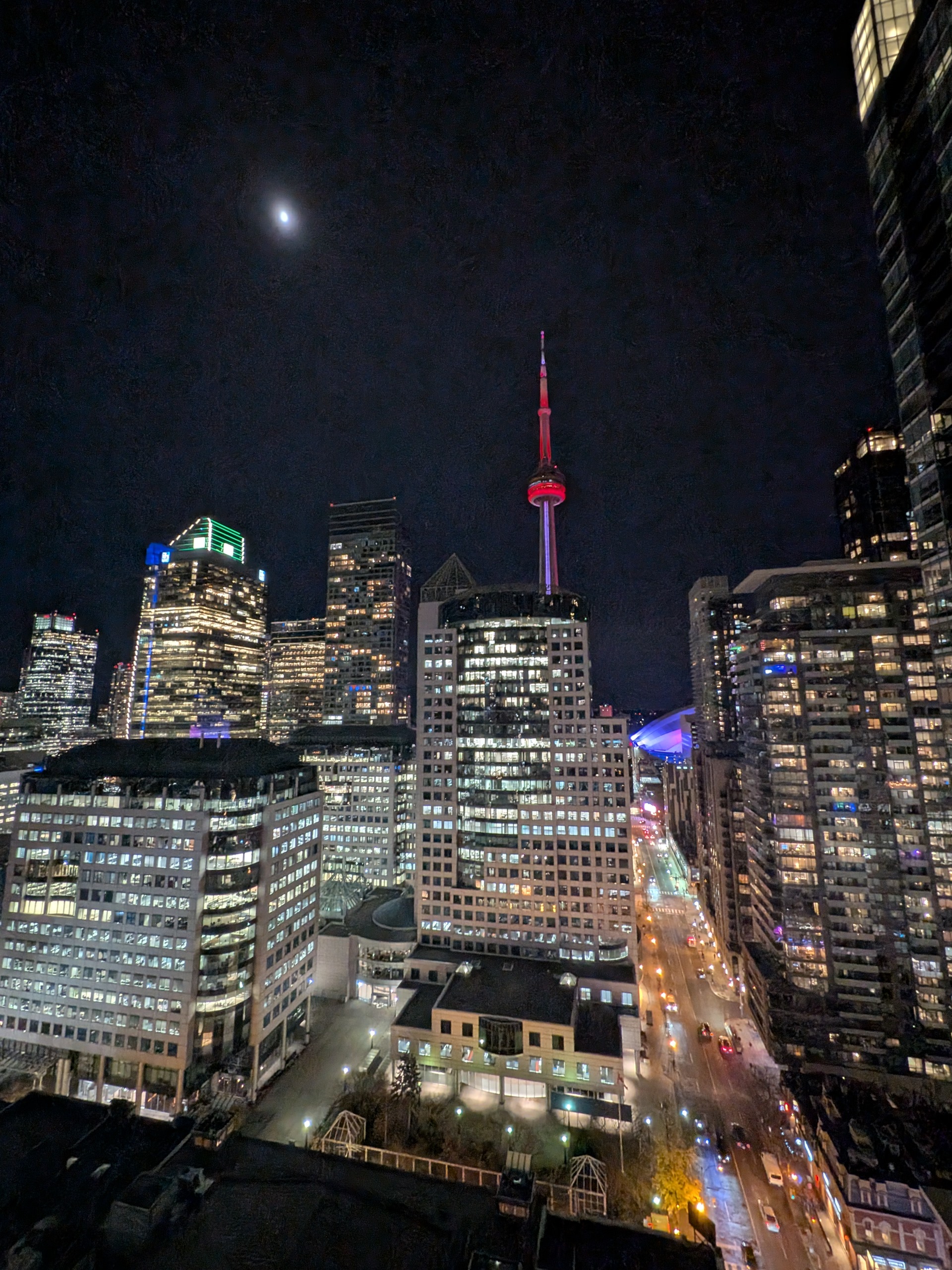 Toronto downtown skyline at night
