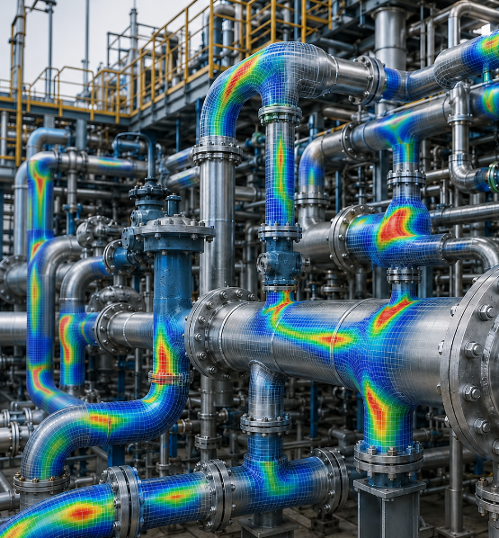 Technical Pipe Stress Analysis Diagram