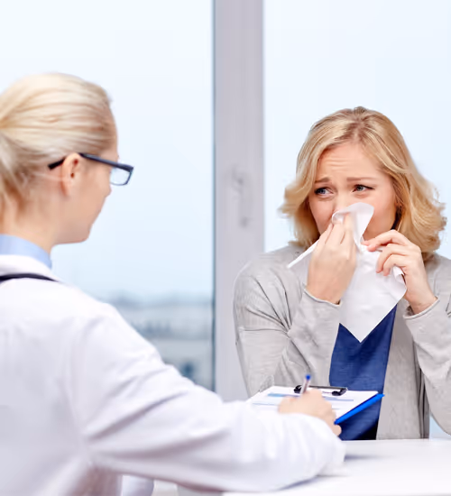 doctor evaluating patient symptoms