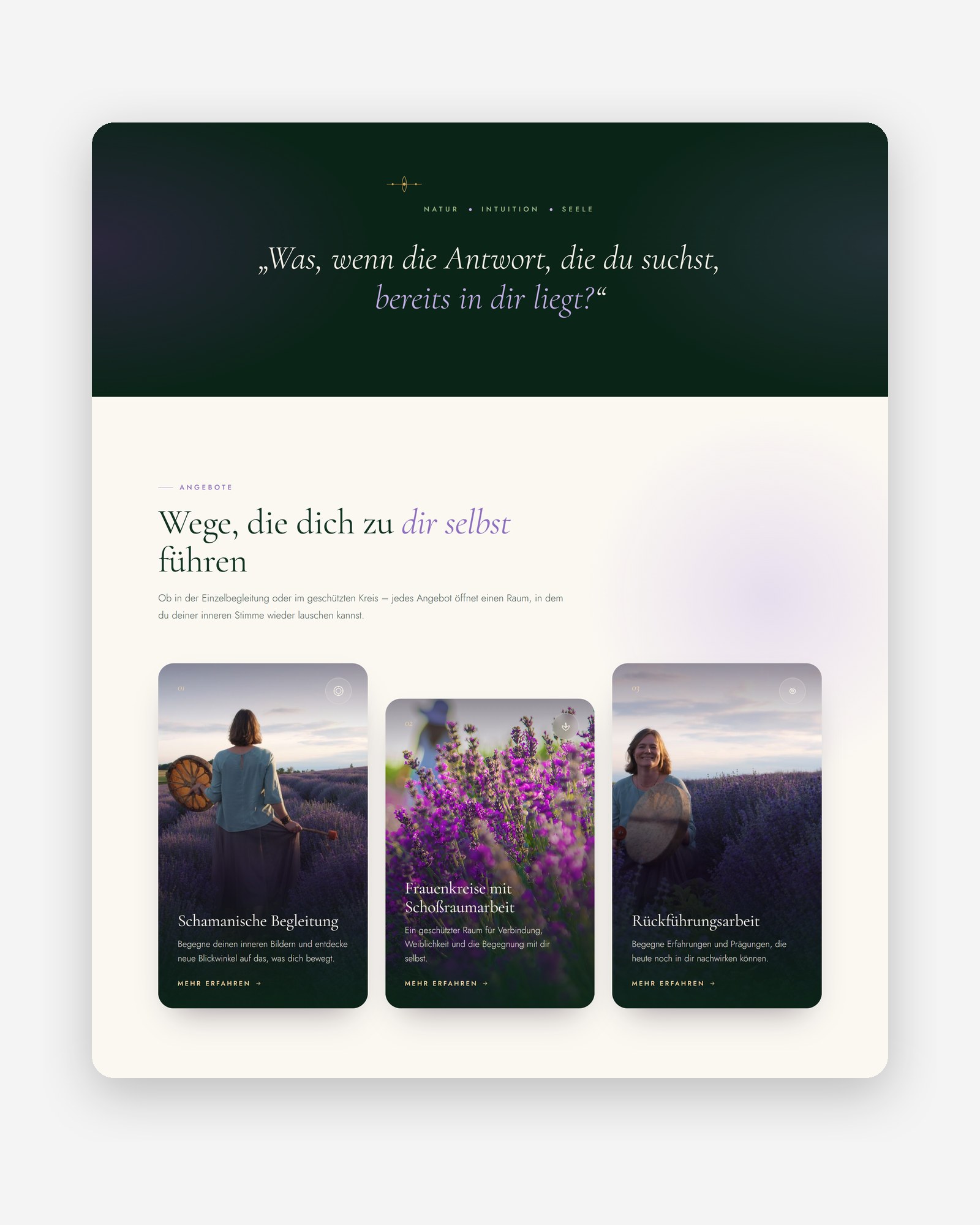 Angebotsbereich der Website Die Anderswälderin