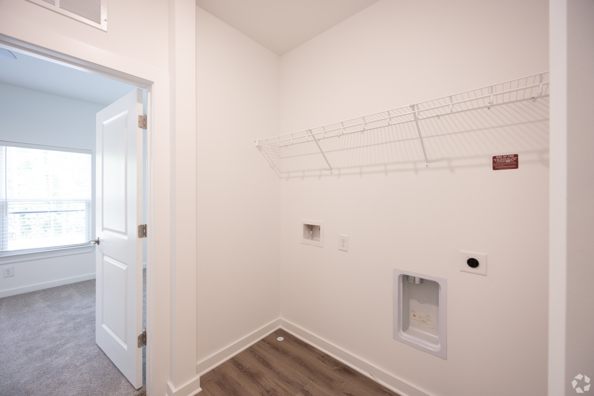 Closet with utility hook ups 