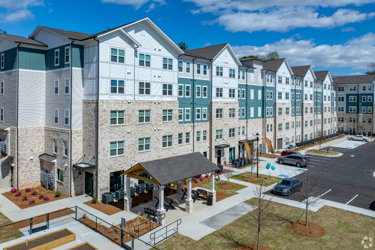 Exterior of apartment building 