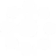 White ring made of eight dots evenly spaced on a black background.