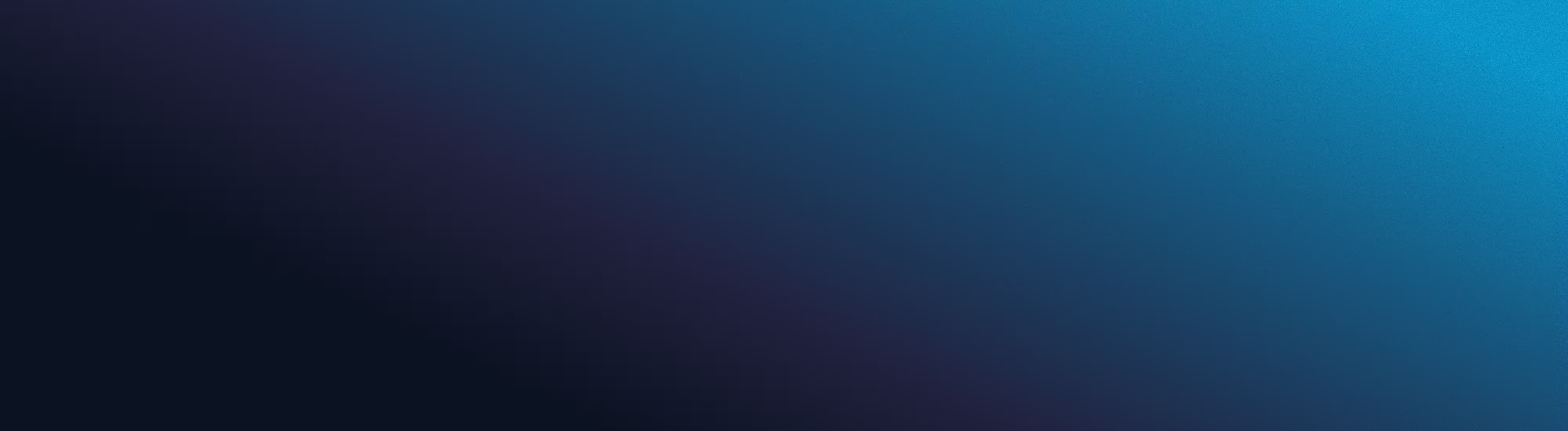 Smooth gradient background blending dark navy blue to bright teal colors diagonally.