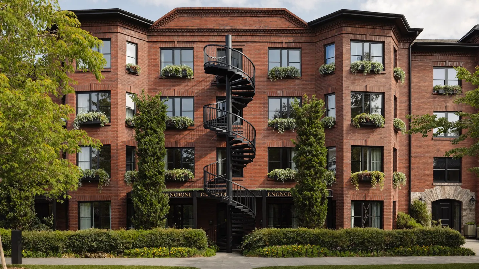 Duplex montréalais avec escalier extérieur en fer forgé