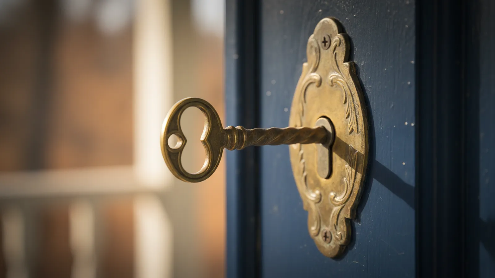 Clé de maison étiquetée posée sur des documents de bail