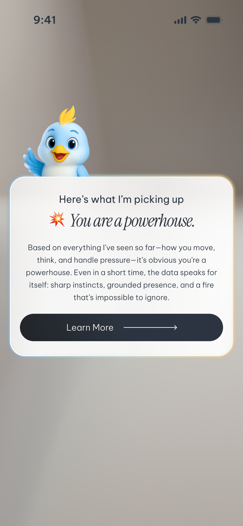 Robyn personalized insight summary screen