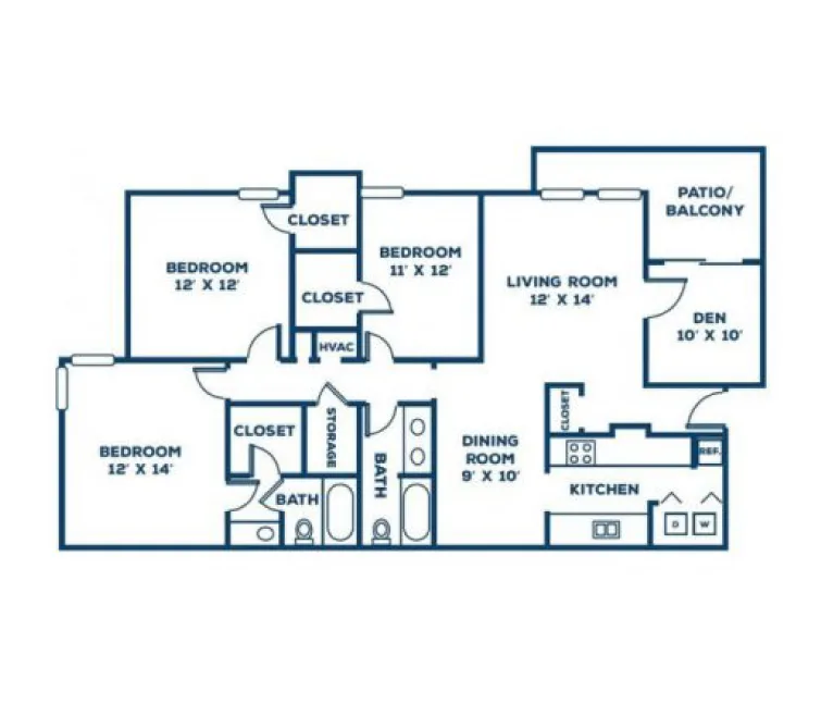The Birchwood 3-bedroom floor plan layout