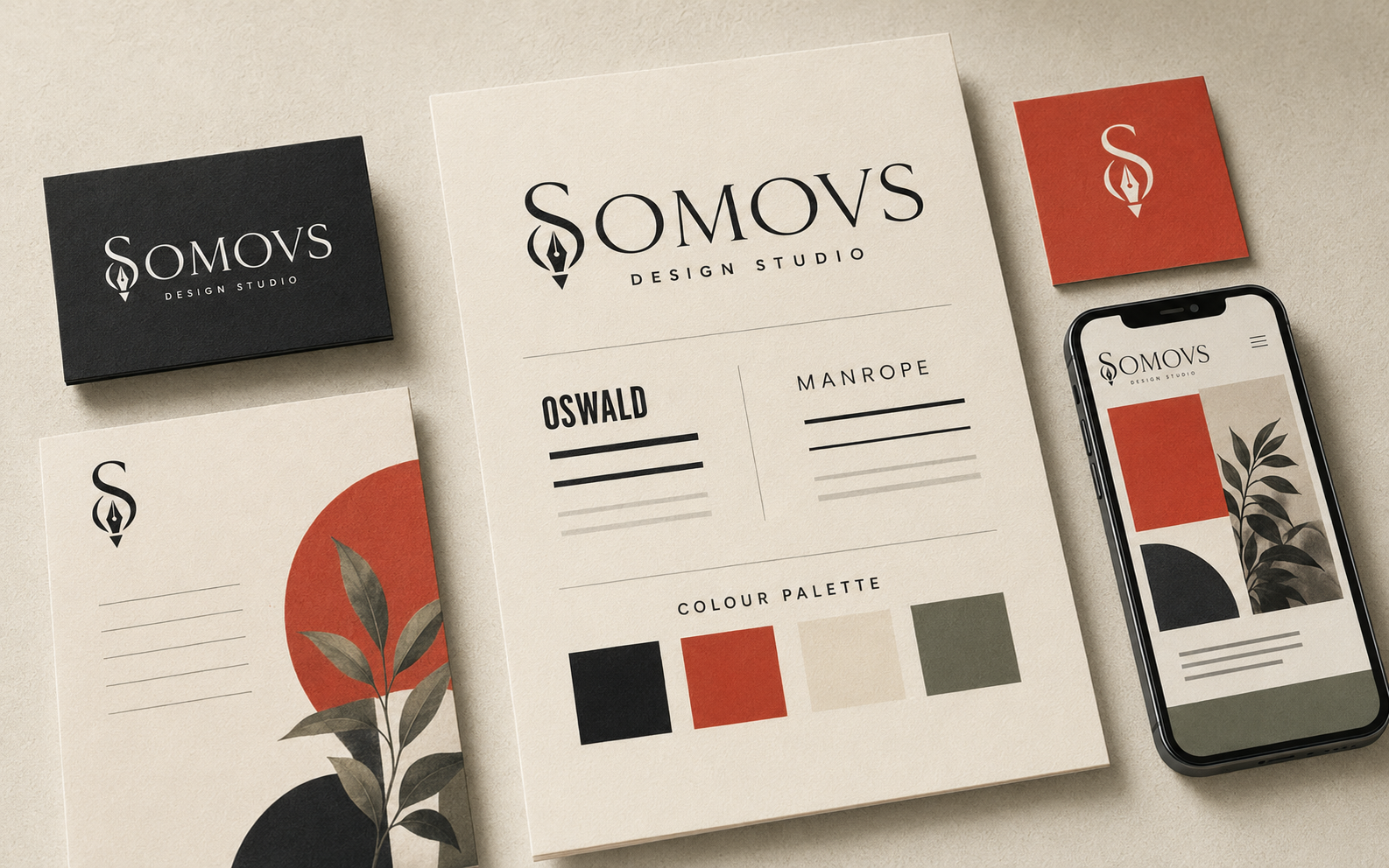 SOMOVS visual identity materials