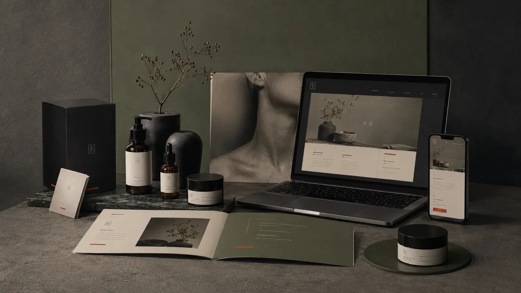 Mixed launch system with website, mobile interface, identity and packaging.