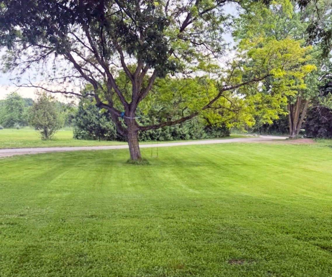 Heritage Landscape Professional lawn maintenance and mowing services showcasing precision grass cutting and yard care.