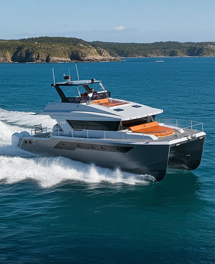 seasearcher 35 foot boat cruising in the ocean