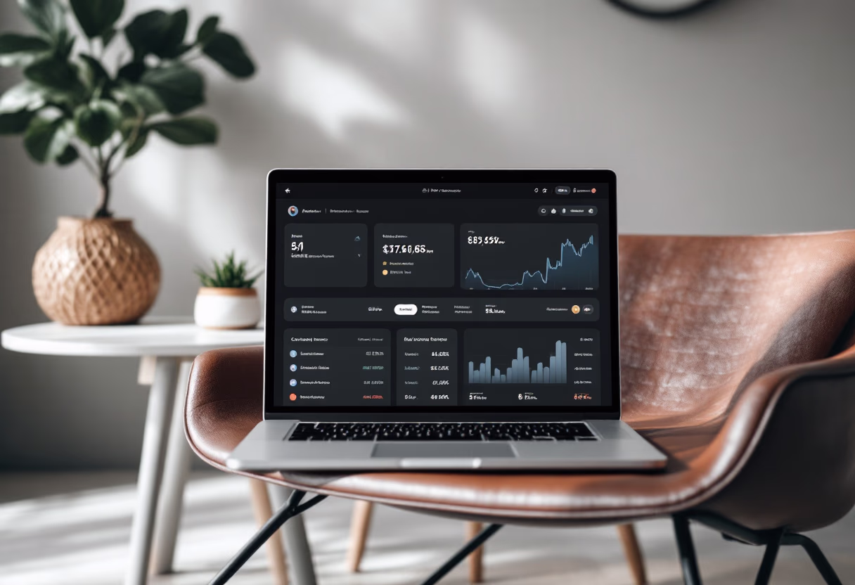 image of data visualization display for an ai fintech company