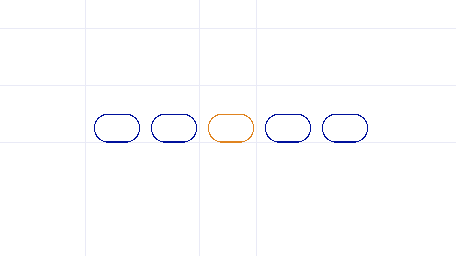 A chain of links with the middle link in amber