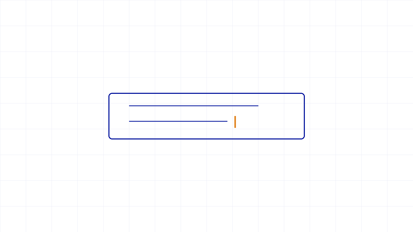 A text field with an amber editing cursor