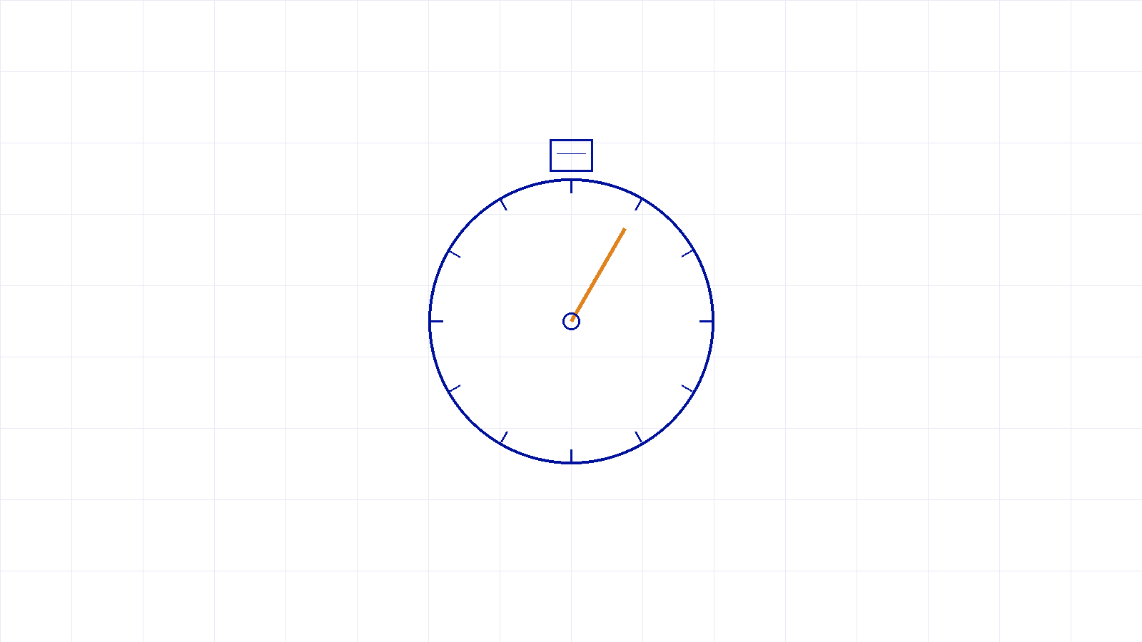 A stopwatch with an amber hand