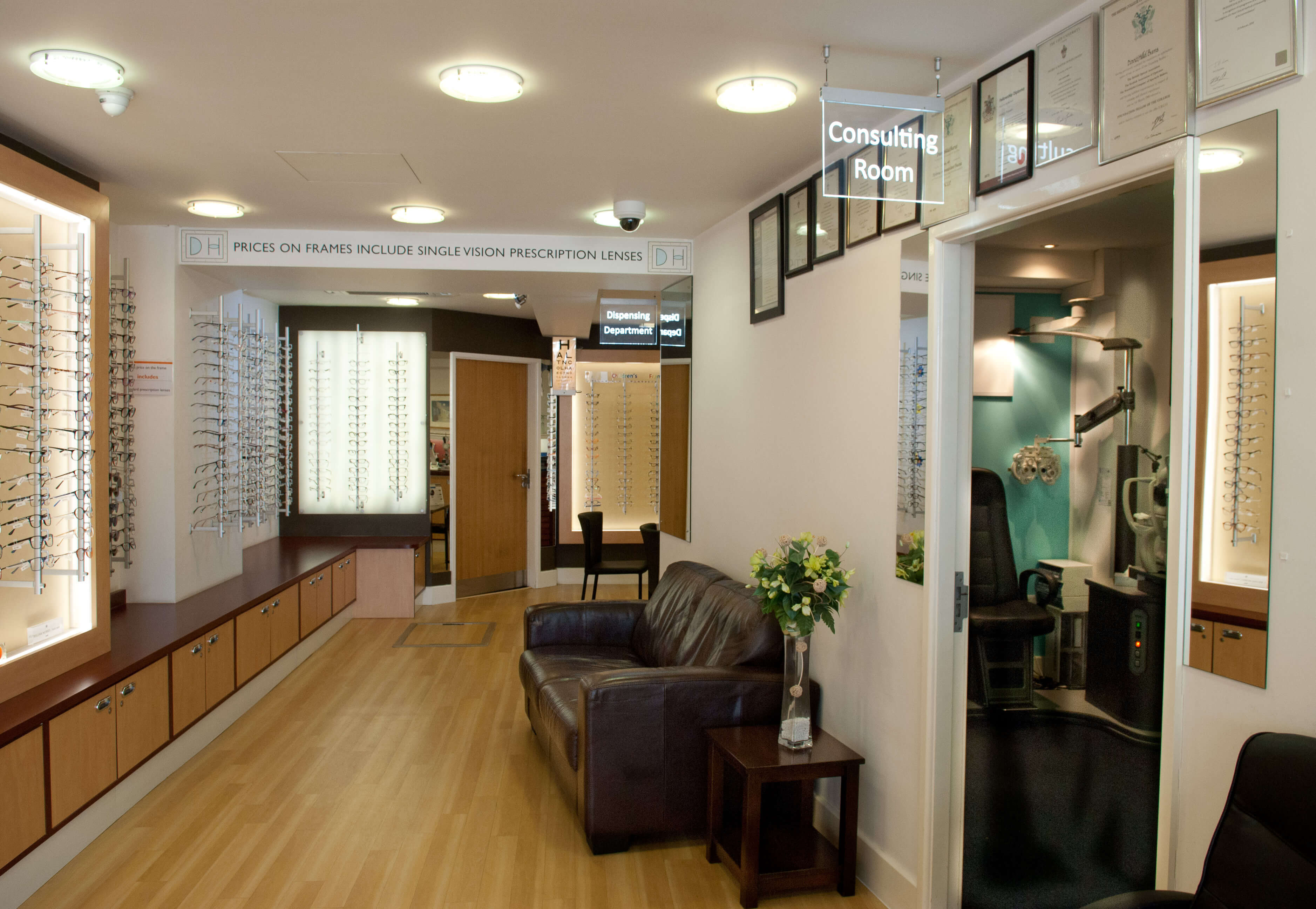 Interior of David Hillel Optometrist practice