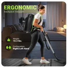 Amazon listing image for ergonomic backpack vacuum