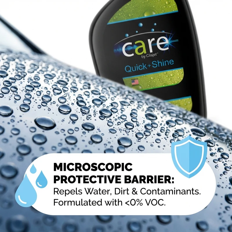 Detail page image showing a water-repelling protective barrier