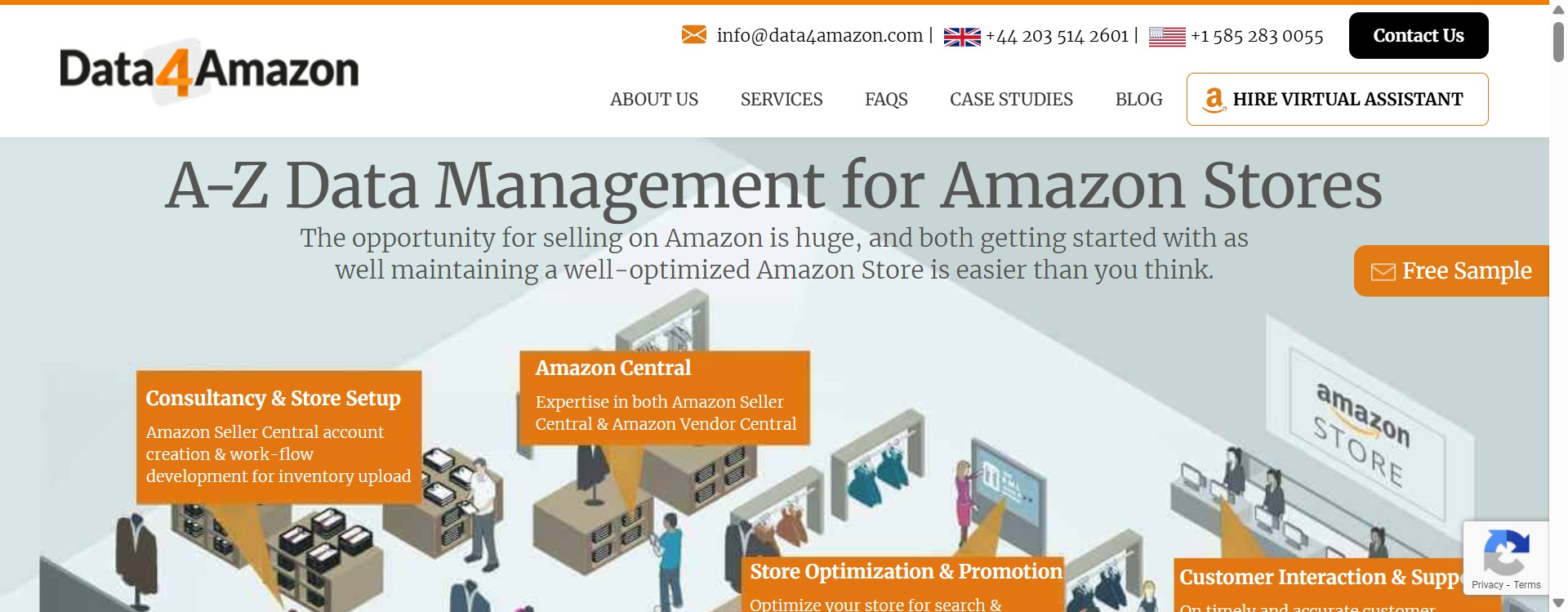 Data4Amazon’s Amazon store management service landing page