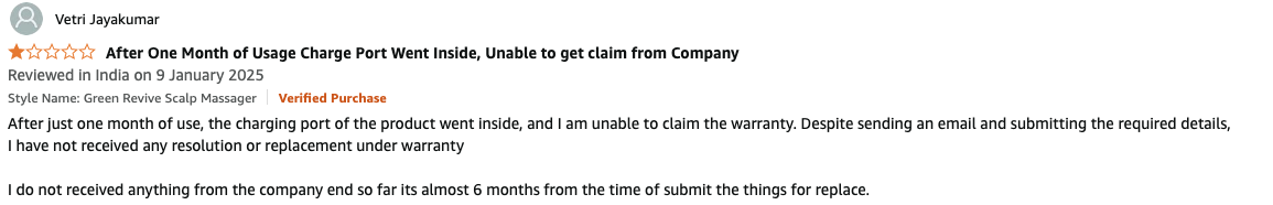 Product quality issues review