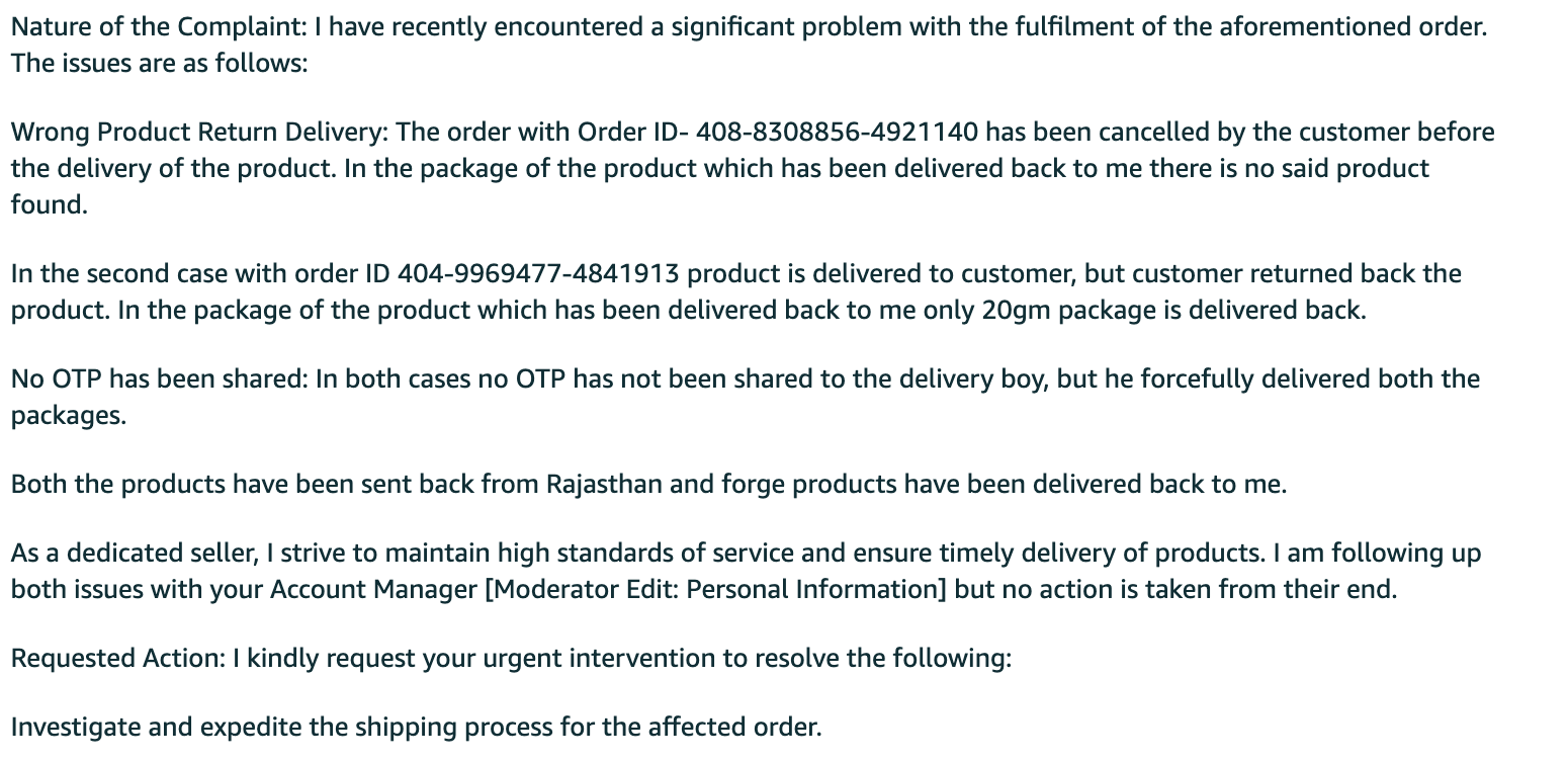 Shipping and Fulfillment Problems Reviews
