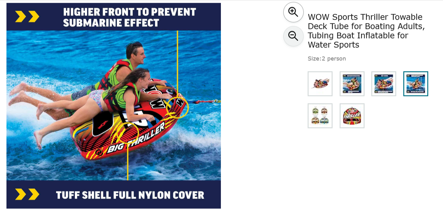 WOW Sports lifestyle Amazon product infographic