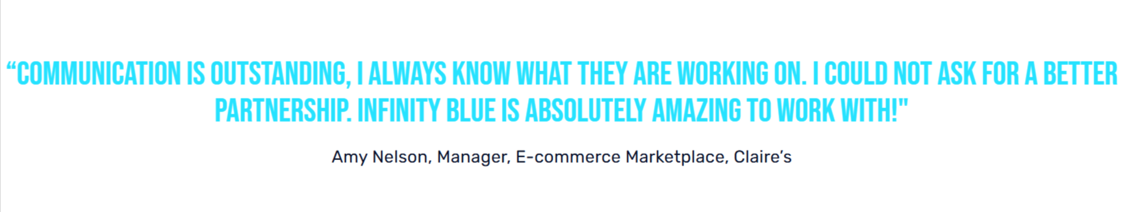Infinity Blue NA Walmart Consultant client review