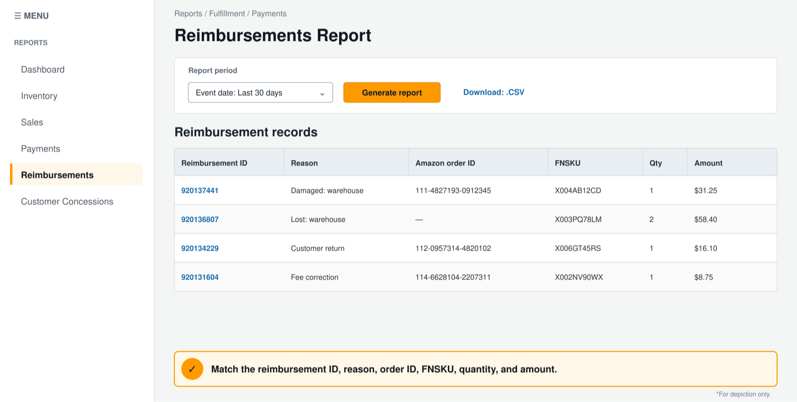 Find Reimbursement Reports