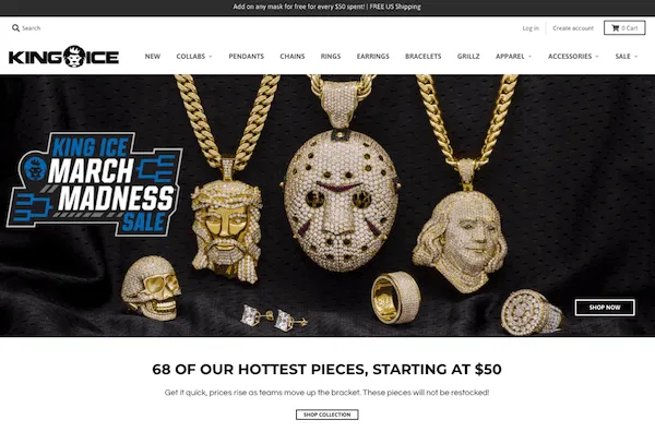King Ice - One of the top Shopify jewelry stores for hip-hop accessories_SmartrMail blog
