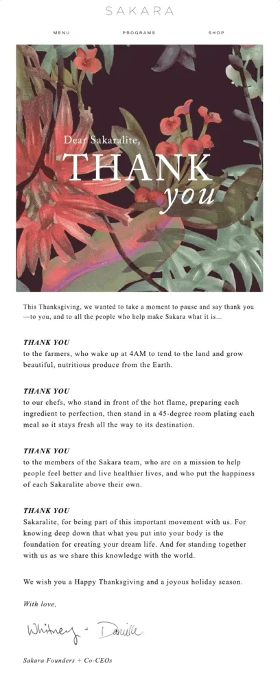 sakara email marketing example_SmartrMail blog