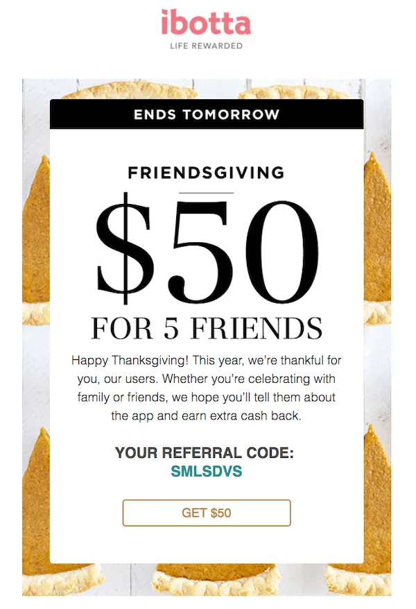 ibotta email marketing example_SmartrMail blog