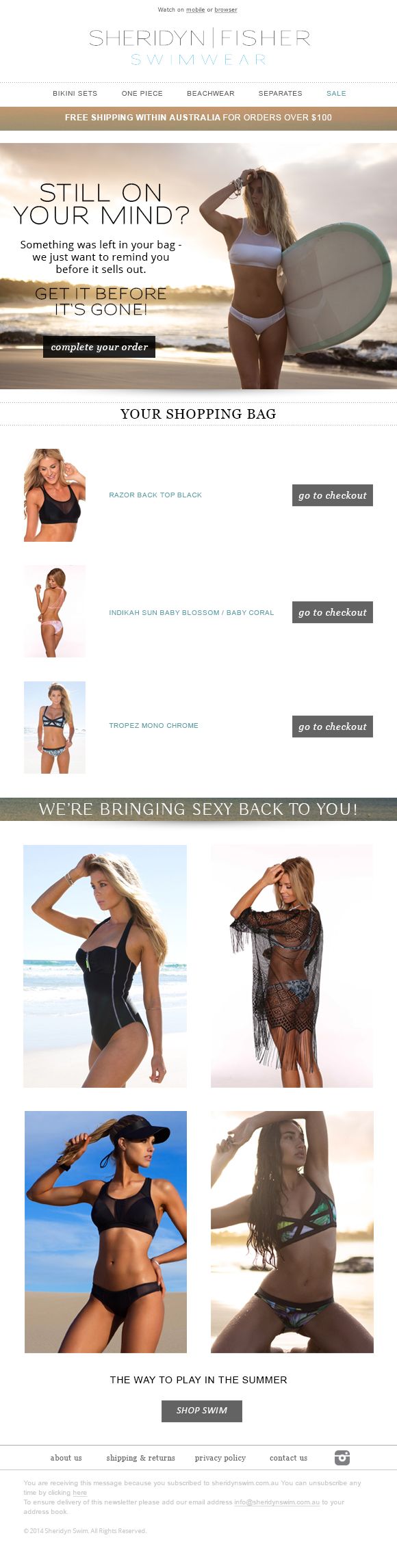 example abandoned cart recovery email