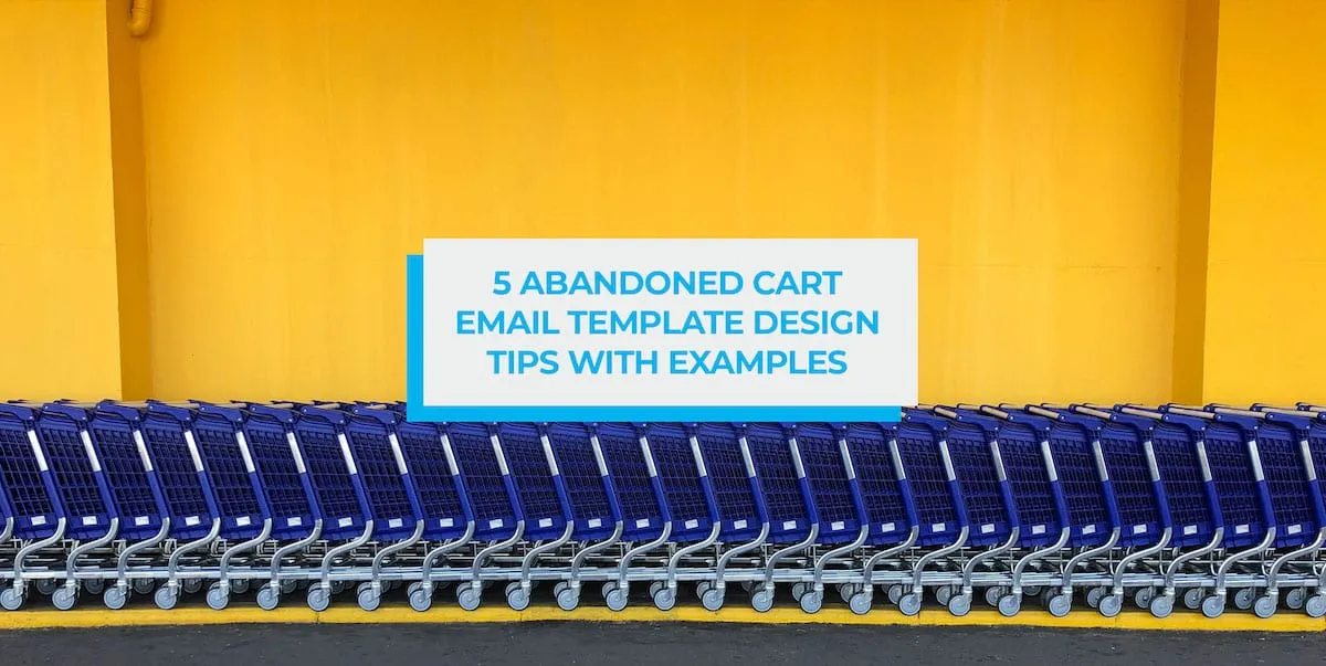 Row of blue shopping trolleys nested against a yellow wall.