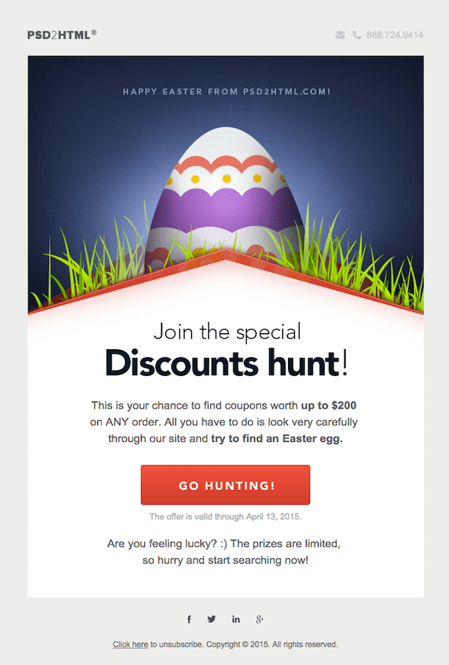 easter bunny email egg hunt