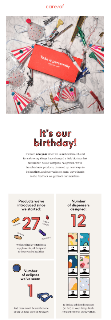 care/of newsletter example