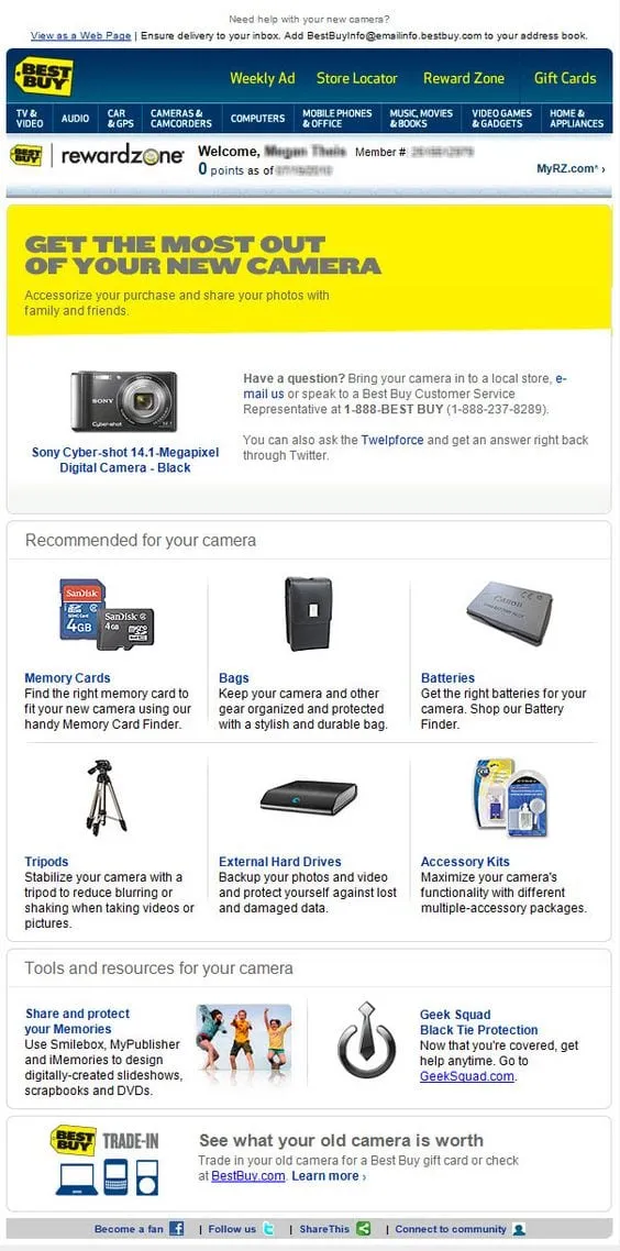 Best Buy Cross-Sell Email