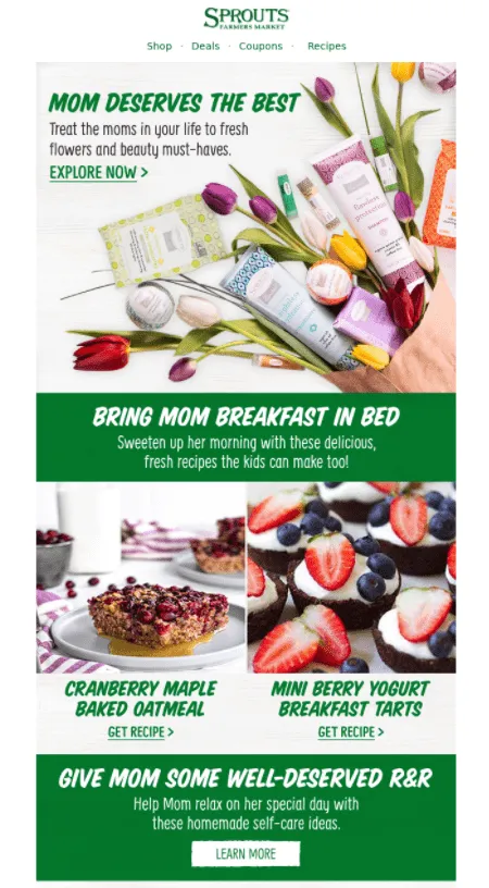 mother's day grocery store email