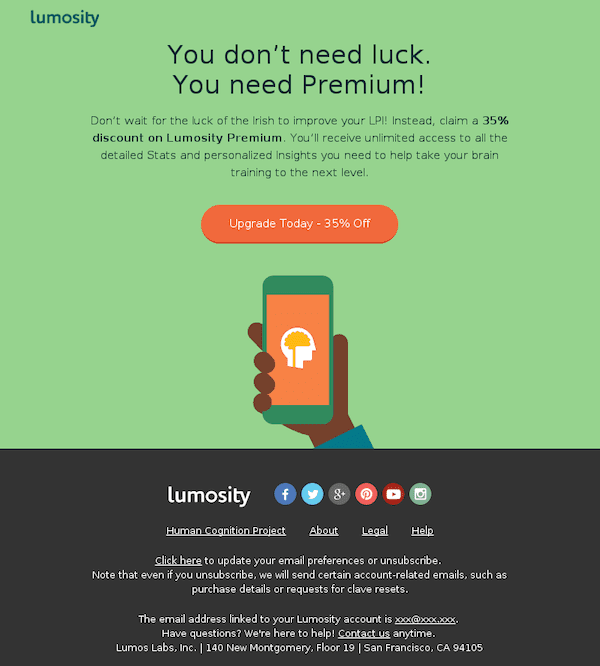 lumosity email design