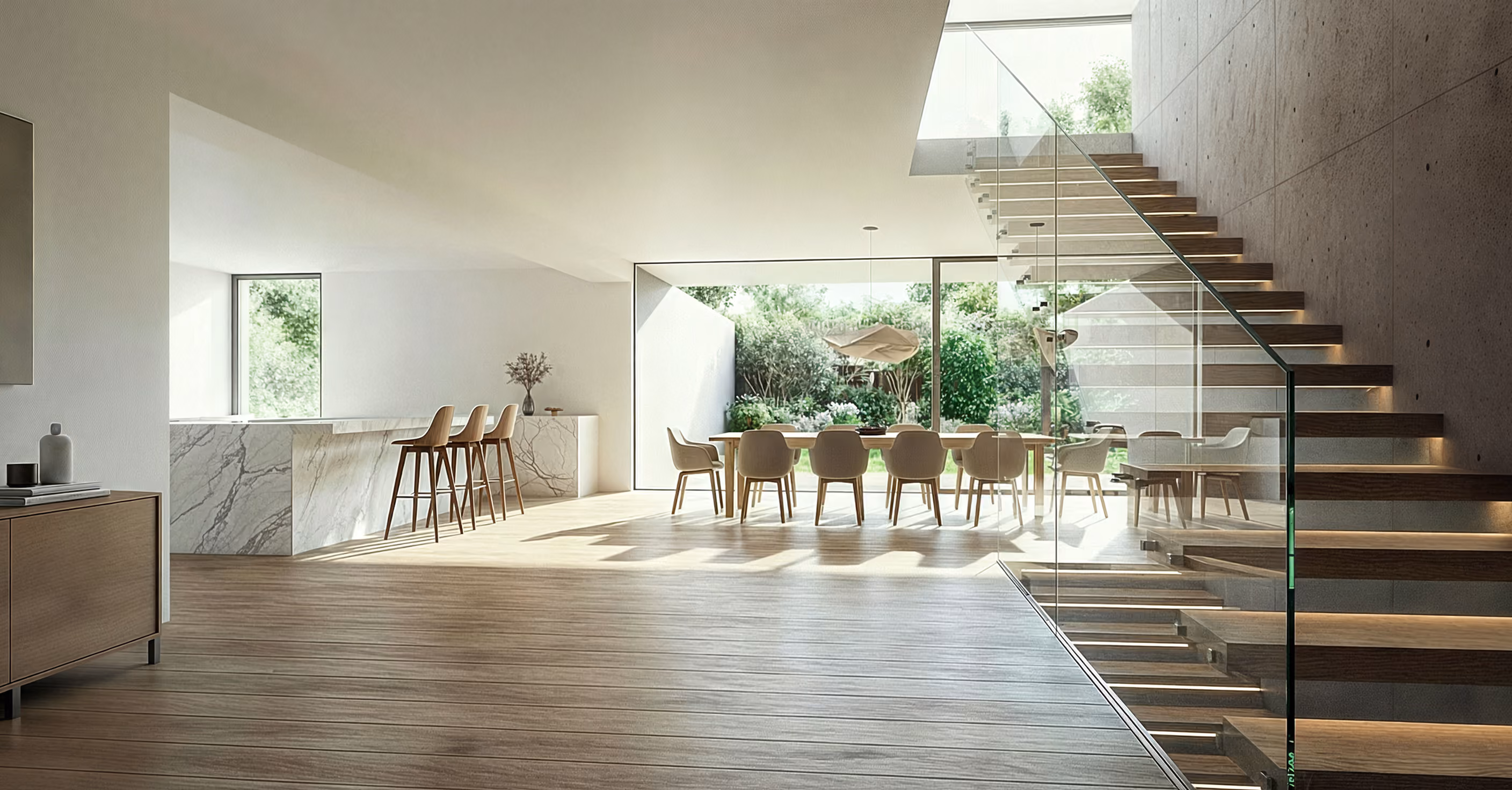 GFK Architektenhaus Villa moderne Treppe im Innenbereich