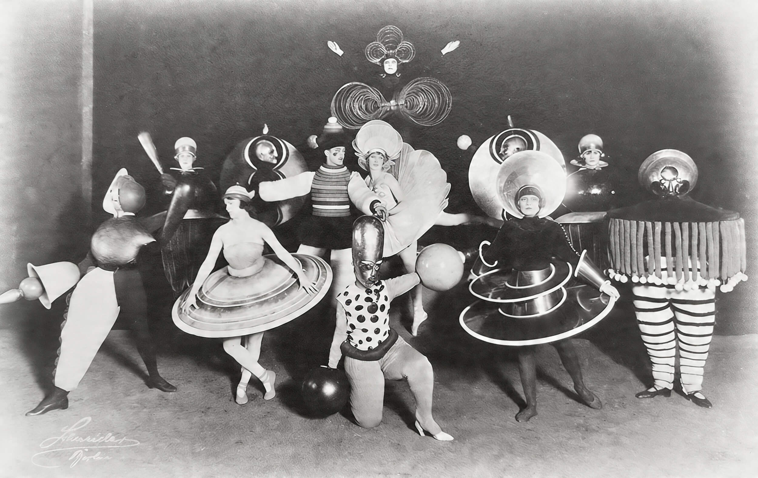The Triadic Ballet Dancers - AI image recreation from 1920s photography
