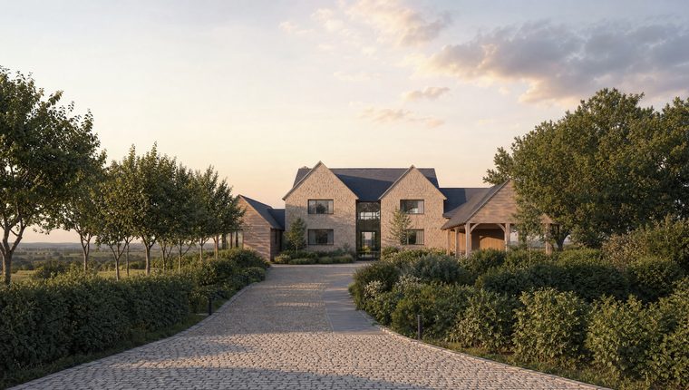 The consented ironstone self-build home at Hollow Meadow Farmhouse, Priors Hardwick, by Rickett Architects