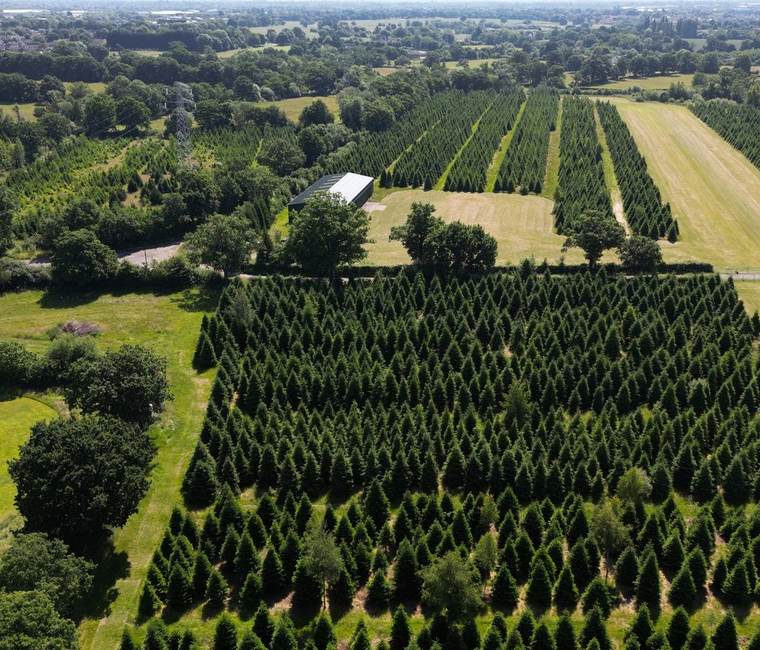 Aerial view of Woods Farm on the southern edge of Shirley, by Rickett Architects